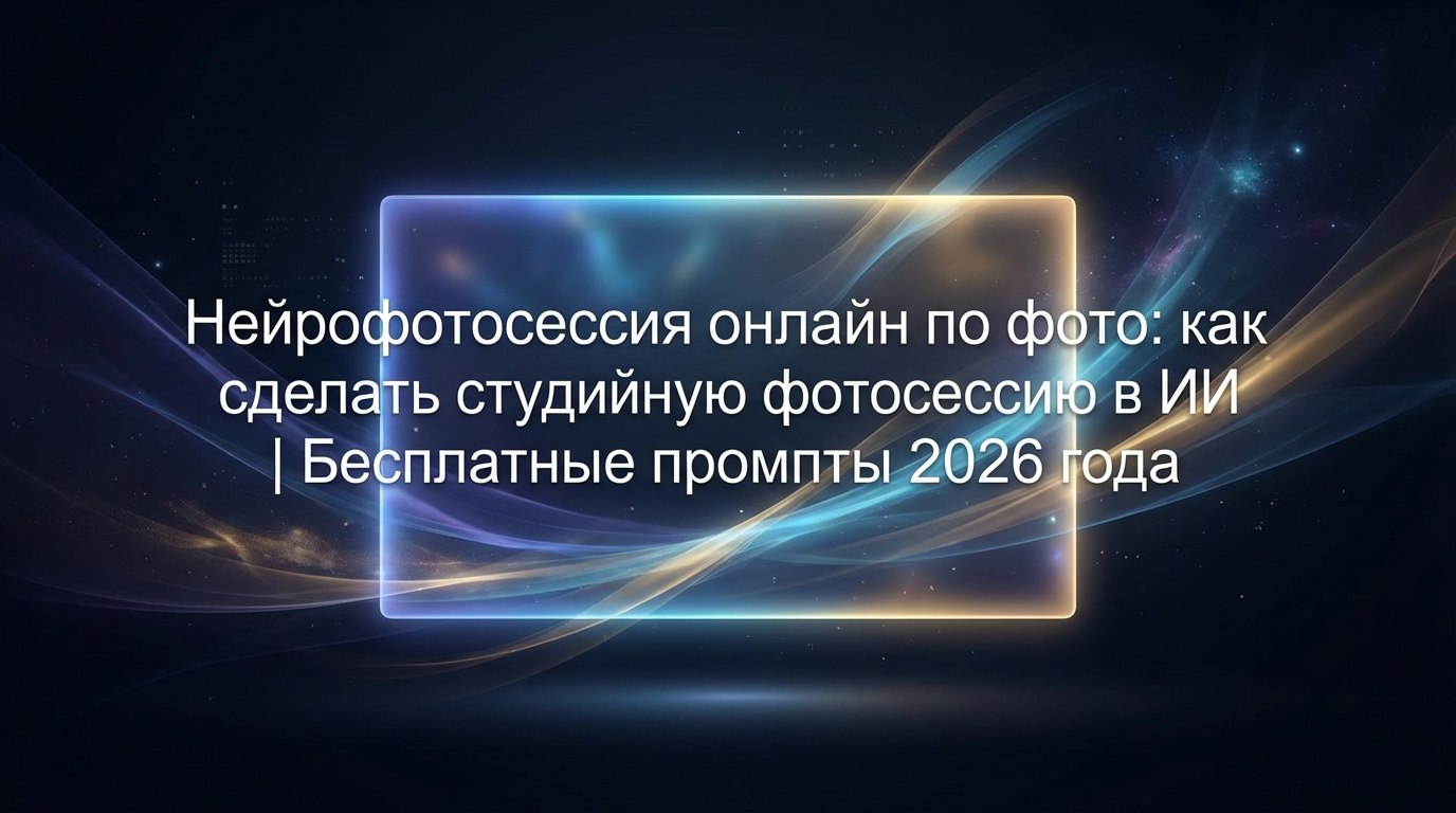 Нейрофотосессия онлайн по фото: как сделать студийную фотосессию в ИИ | Бесплатные промпты 2026 года - 1